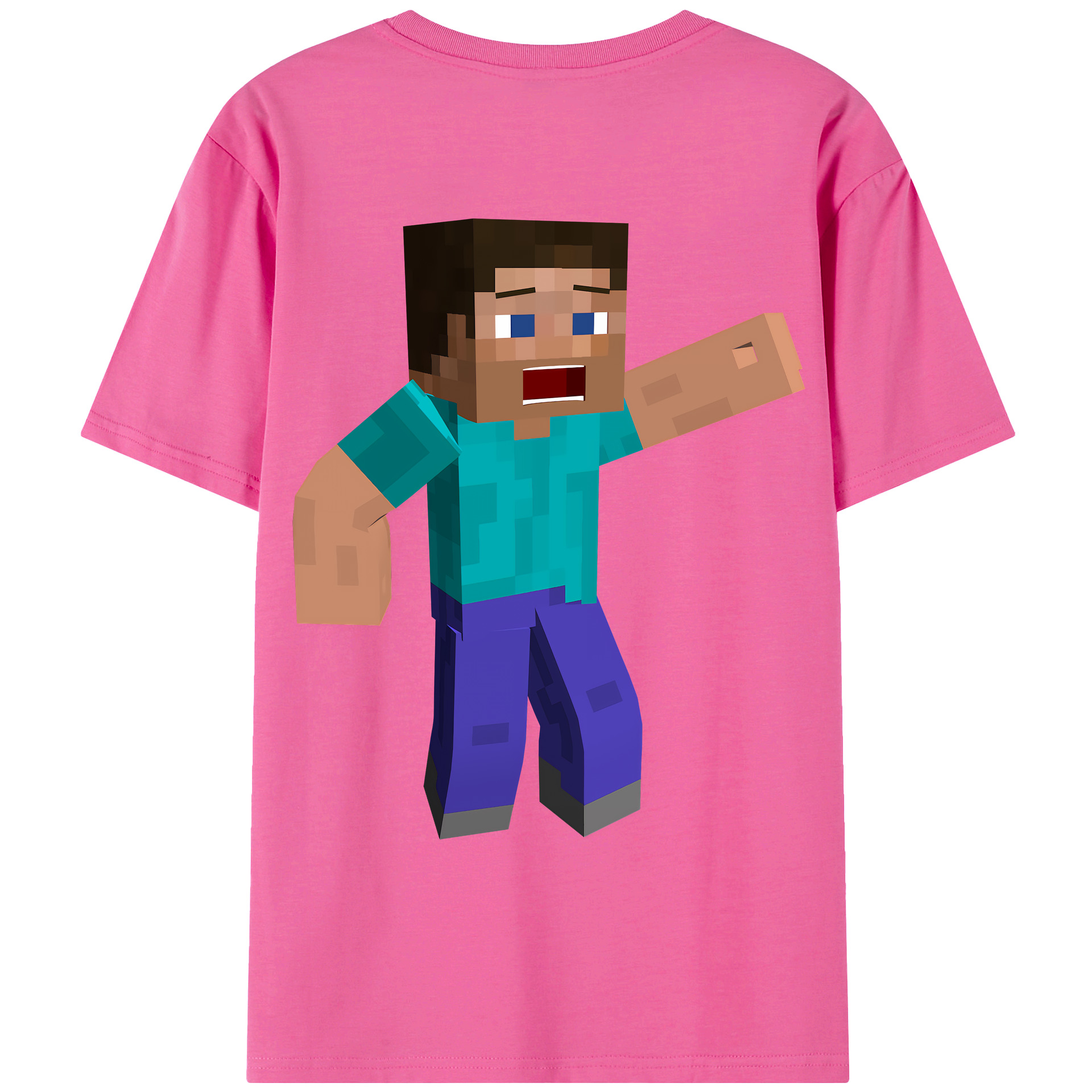 （画像用） マインクラフト ブロックの世界 Minecraft MC Block world レディース半袖Tシャツ(バックプリント)